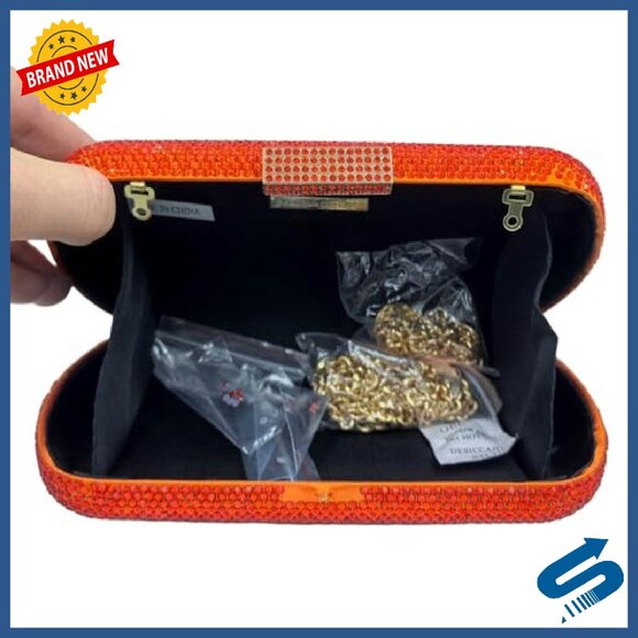 Mini Rhinestone Clutch Purse with Detachable Straps, Formal Evening Bag